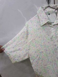 Floral Printed Crop Shirt