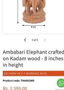 Carved Wooden Elephant Statue