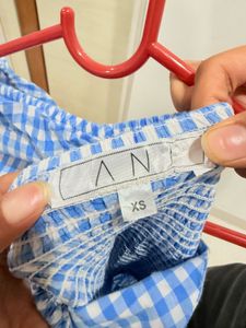 Blue White Checks Dress