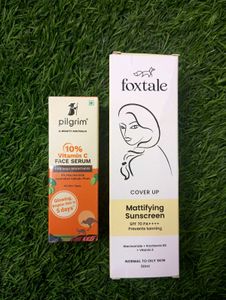 Pilgrim Vitamin C Serum & Foxtale Sunscreen