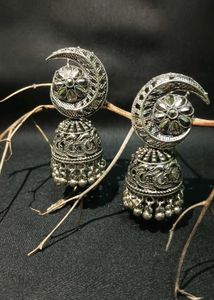 Silver Jhumka Earrings