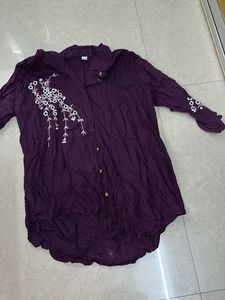 Embroidered Purple Top
