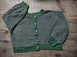 🌸Green Checked Cardigan