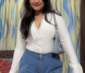 White Lace Trim Top