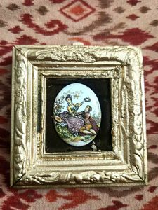 Vintage Framed Porcelain Miniature