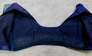 Blue color Pure Crape Silk Blouse