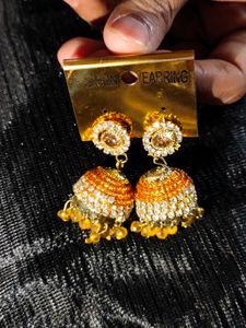 Gold Jhumka Earrings