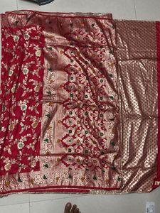 Elegant Red Banarasi Saree