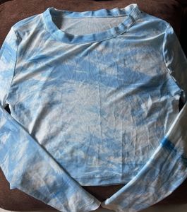 Blue Tie-Dye Crop Top