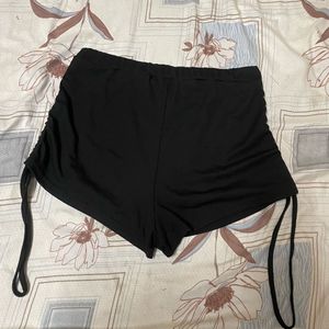 Black Ruched Shorts