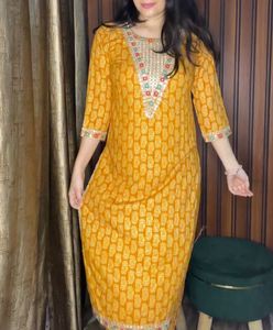 Heavy Sequin Yoke Kurta With Pants