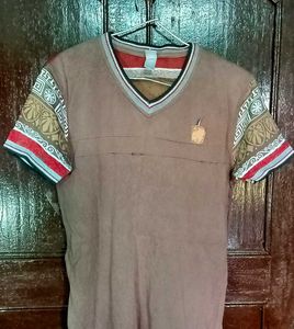 Brown V-Neck T-Shirt