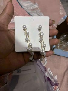 YUG&#39;S Heart And Pearl Long Tassel Trendy Earrings