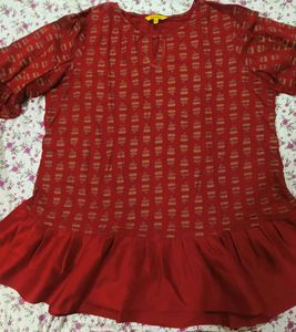 Maroon Floral Global Desi Top
