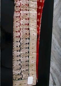 Heavy Red &amp; Black Saree With Blouse Piece
