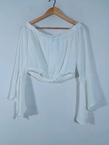 White Western Off Shoulder Top( woman&#39;s)