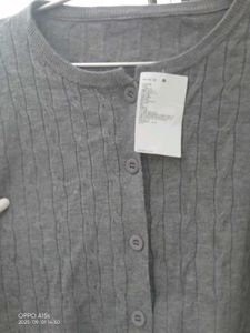 Grey Cable Knit Cardigan