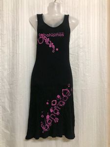 Bahamas Black Sleeveless Midi  Dress