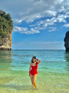 Red Floral Monokini