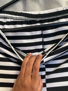 Striped Black And White Leggings