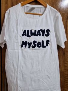 White 'Always Myself' Tee