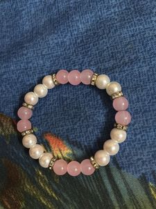 Pink &amp; Pearl Beaded Bracelet ( Candy ) 🍬✨🌸