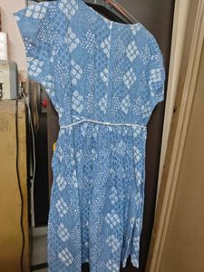 Blue Printed Dress SIZE-XXL