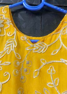Girls&#39; Ethnic Dress - Yellow &amp; Blue