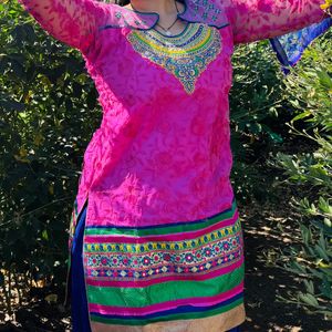 Pink Embroidered Kurta set