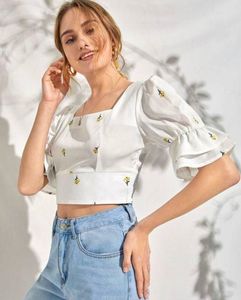 Floral Embroidered Crop Top