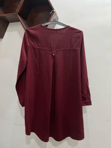 Maroon Zipper Dress