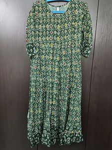 Boho Green Print Dress