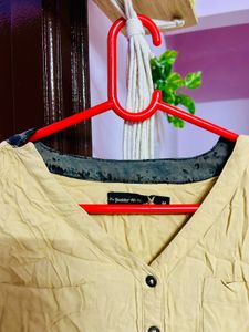 Tan Button-Down Top