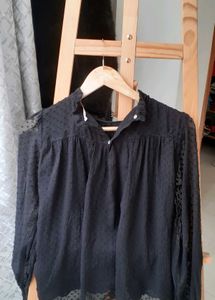 Elegant Black Sheer Blouse