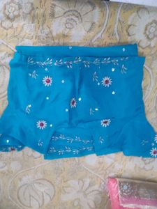 Beautiful Color Saree With Heavy Silver Work