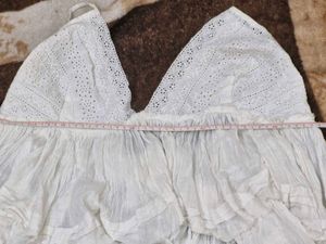 ADORABLE Y2K White Peplum Party Wear Top