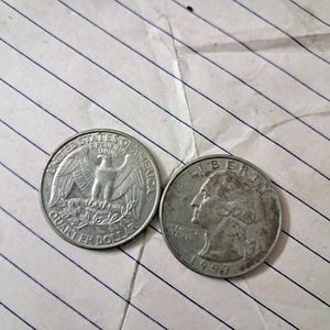 2 1990s Quarter Dollar
