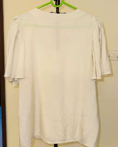 Elegant White V-Neck Blouse