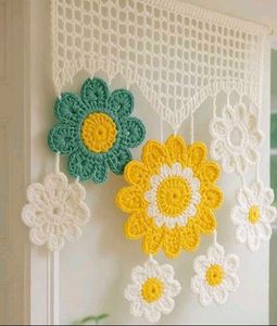 Crochet Flower Wall Hanging/toran/windows Hangout