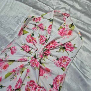 White Floral Bodycon Dress