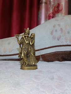 Radha Krishna Pure Brass Murti