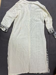 White Dress w/ Geometric Trim