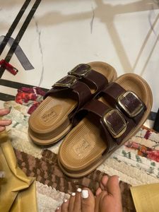 Brown Buckle Sandals