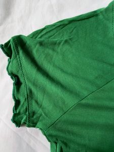 Green Colour Body Fit Short Top
