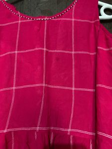 Pink Checkered Maxi Dress