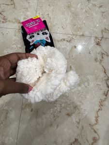 Black Woollen Socks With Furr Inside