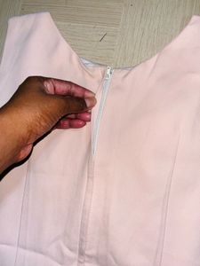 Elegant Pink Pleated Sleeveless  Dress