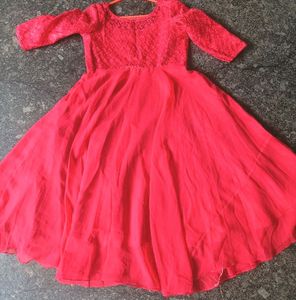 Red Georgette Flared Anarkali ✨