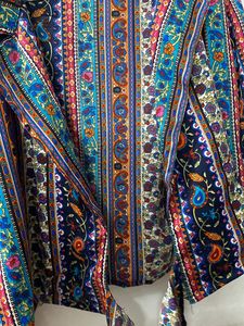 UNUSED Tribal Print Top With Knot