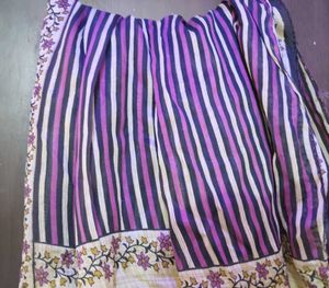 Striped Saree with Black Top